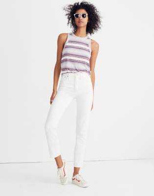 white straight jeans