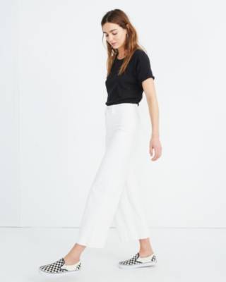 petite white crop jeans