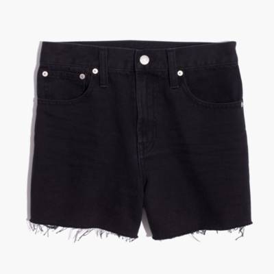 faded black jean shorts