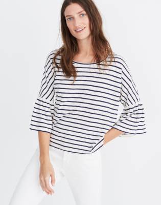 Flare-Sleeve Tee in Stripe