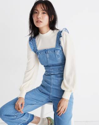 denim strap jumpsuit