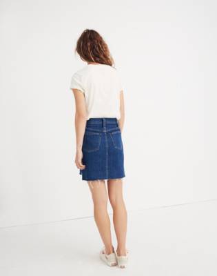 madewell denim mini skirt