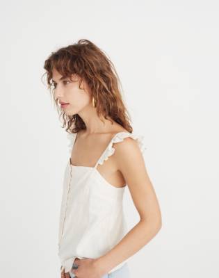 madewell ruffle strap cami top