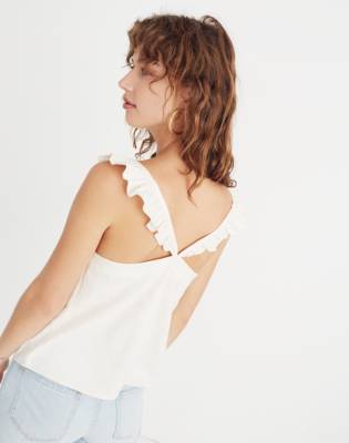 madewell ruffle strap cami top