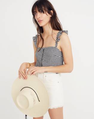 gingham ruffle top