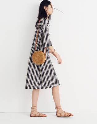 madewell striped midi dress