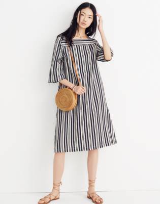 madewell striped midi dress