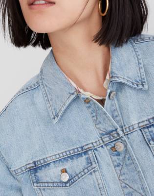 madewell boxy crop jean jacket