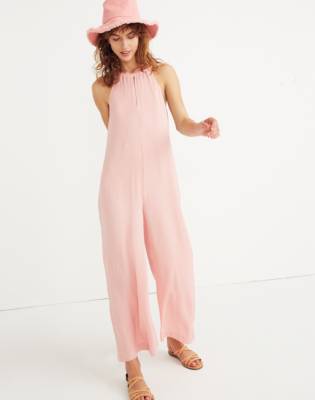 pink wide leg jumpsuit