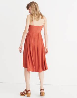 madewell red silk dress