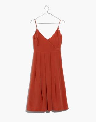 madewell red silk dress