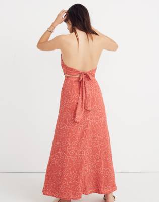 halter tie maxi dress