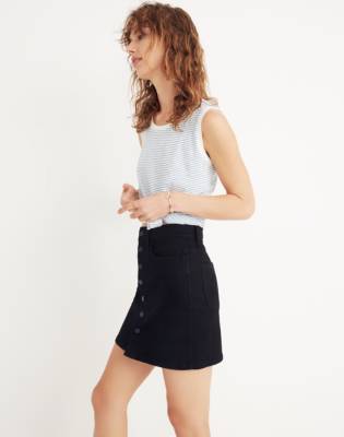 black denim skirt stretch