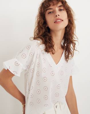 ruffle eyelet top