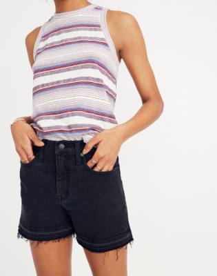 madewell black denim shorts