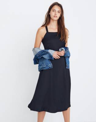 madewell cross back midi dress