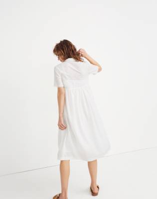 madewell white shirt dress