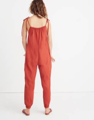 madewell tie strap overalls