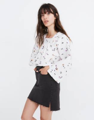 madewell black denim skirt