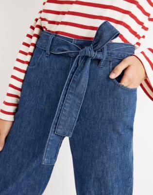 madewell tie waist tapered pants