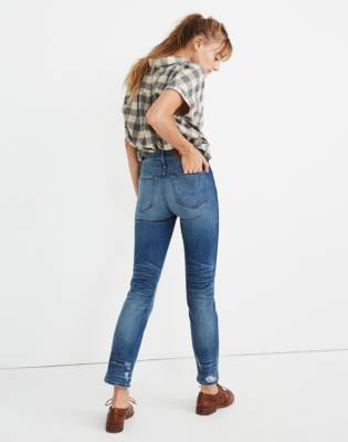 madewell high waist slim straight jeans