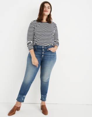 madewell high waist slim straight jeans