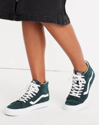 vans sk8 hi green suede