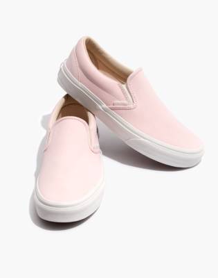 light pink van slip ons