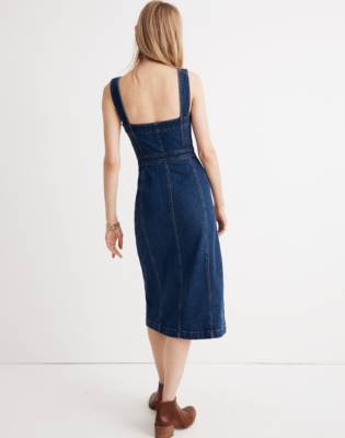 madewell denim covered button dress