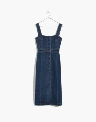 madewell denim button front dress