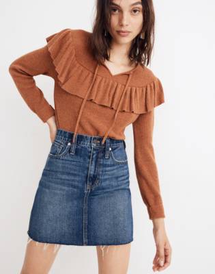 madewell rigid denim skirt