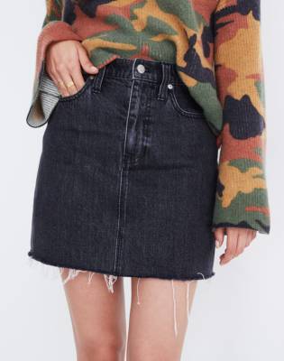 madewell rigid denim skirt