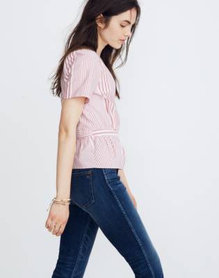 madewell ruffle hem wrap top