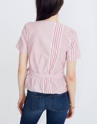 madewell ruffle hem wrap top