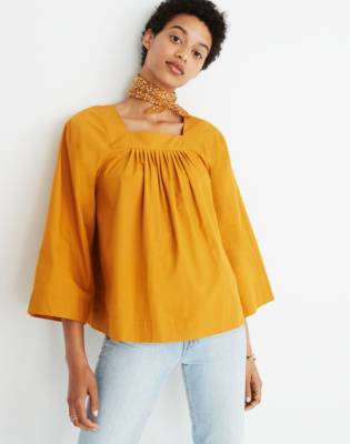 yellow square neck top