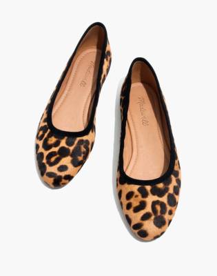 calf hair leopard flats