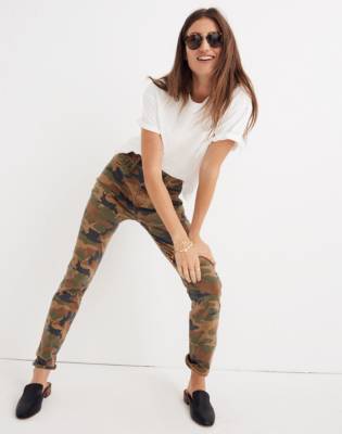 camouflage high rise jeans