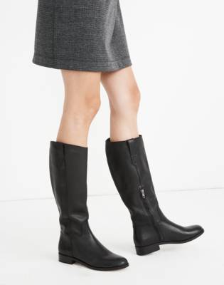 extended calf leather boots