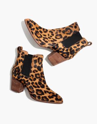 leopard haircalf booties