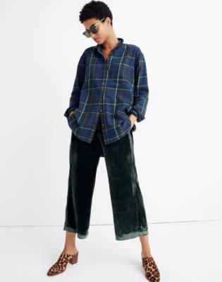 madewell green velvet pants