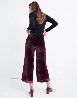 burgundy crop pants