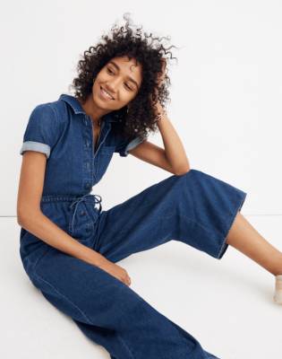 denim utility jumpsuit