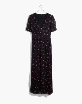 madewell black floral dress