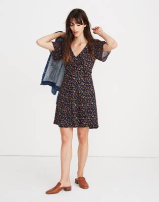 madewell navy floral dress