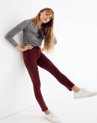 petite red skinny jeans