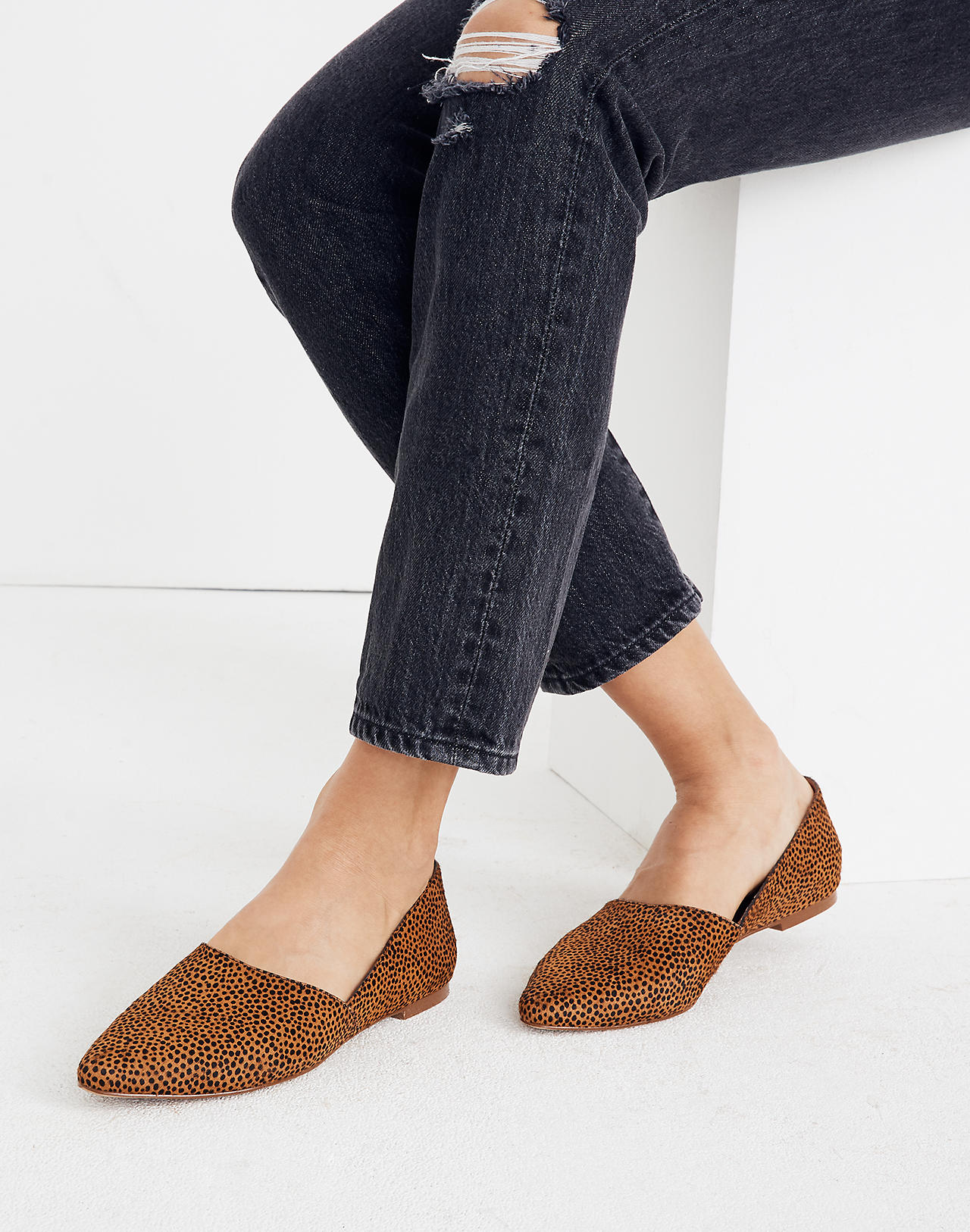 The Lizbeth Flat in Dotted Calf Hair