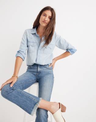 madewell frayed hem jeans