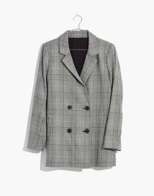 plaid double breasted coat