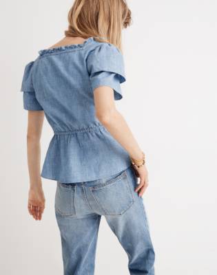 ruffle chambray top