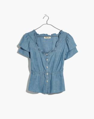 ruffle chambray top